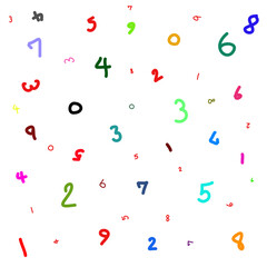 doodle pattern Colorful numbers, let's count together.