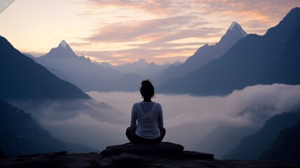 Meditation at Dawn, Himalayan Serenity.