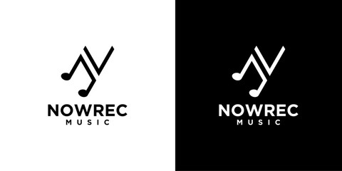 NA Letter Logo Design. The Concept of a Modern Music Logo