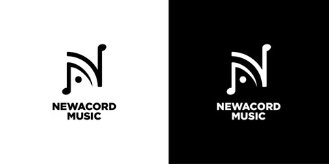 NA Letter Logo Design. The Concept of a Modern Music Logo