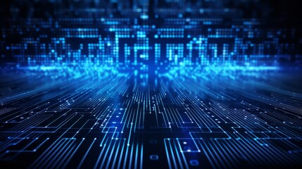 Neon Binary Blueprint, Futuristic Data Concept - Cybersecurity Pattern 