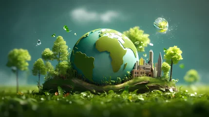 Foto op Plexiglas Environmental technology concept. Sustainable development goals. Saving the environment sustainable. Environment World Earth Day. © jiejie