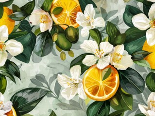 Floral natural art , beautiful vintage botanical flowers. trend art botanical design, vintage colors. Generative AI - 776096121