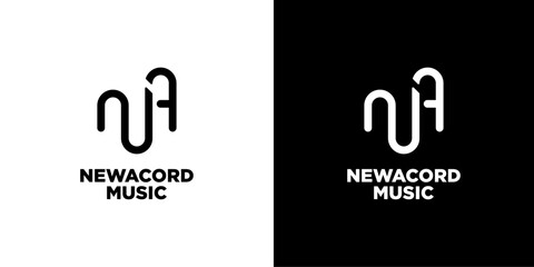 NA Letter Logo Design. The Concept of a Modern Music Logo