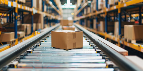 A disrupted supply chain causing product box shortages - obrazy, fototapety, plakaty