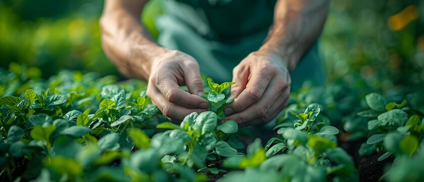 Sustainable farming practices taught to participants of community garden plots sponsored by local businesses. Concept Sustainable Farming, Community Gardens, Business Sponsorship