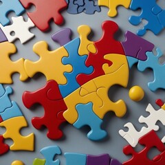 Fototapeta premium jigsaw puzzle with missing piece