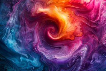 Foto op Plexiglas Dynamic swirls of color in a fluid art masterpiece, ideal for captivating abstract backgrounds © Samita