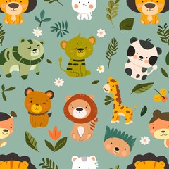 Fototapeta premium seamless pattern with animals
