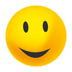 Yellow happy face with smile. Smiling emoji emoticon icon. cartoon illustration