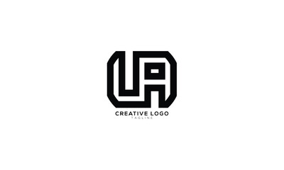 UA UR LA LR Abstract initial monogram letter alphabet logo design