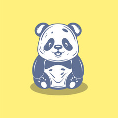 Cute panda Vector Icon Illustration