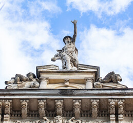 Obraz premium Closeup Statue Of Mercury in Lviv, Ukraine