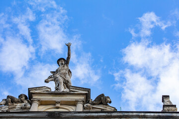 Closeup Statue Of Mercury in Lviv, Ukraine