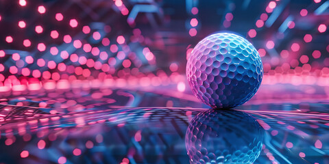Golf ball with a dynamic, cyber sport background