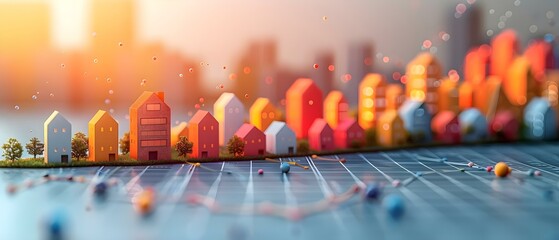 Visual Representation of a Growing Housing Market Reflecting Financial Prosperity and a Thriving Property Industry. Concept Housing Market Growth, Financial Prosperity, Real Estate Industry