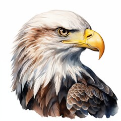 Fototapeta premium Bald eagle. Bald eagle clipart. Watercolor illustration. Generative AI. Detailed illustration.
