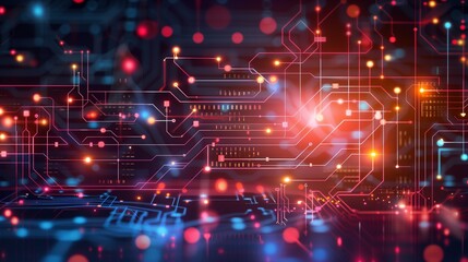 Obraz premium Futuristic digital circuit background