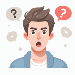 vector image of shocked male expression