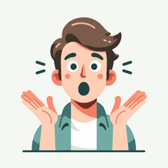 vector image of shocked male expression