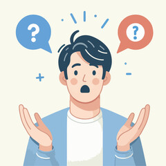 vector image of shocked male expression