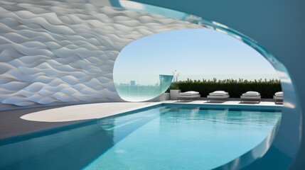 Obraz na płótnie Canvas The aqua pool reflects the refreshing summer sunlight