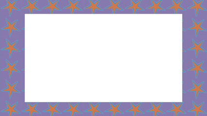 Illustration of a purple frame with stars on a white background.