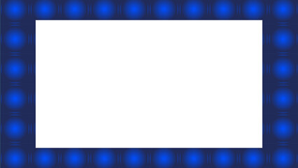 Blue led frame on white background with copy space. Vector illustration.
