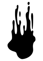 Paint blot. Creative isolated paint brush stroke or spot. Ink smudge abstract shape stain texture. Grunge design element