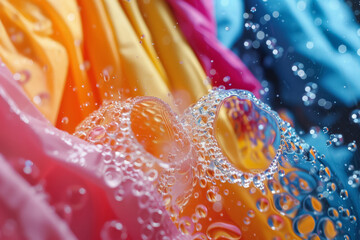 Rainbow Bubbles on Fabric - obrazy, fototapety, plakaty