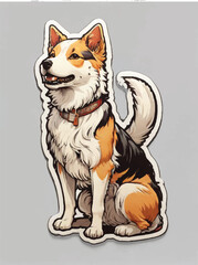 object of dog sticker , japan comic style , monotone colors , nft, white background 