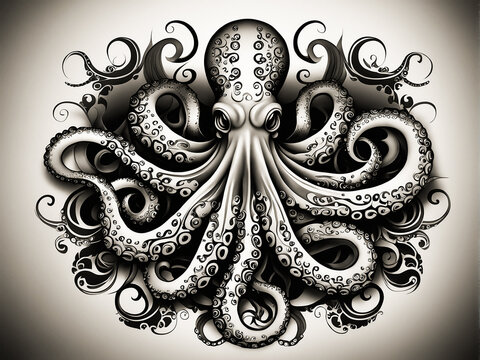 Background with octopus tattoo jpg images
