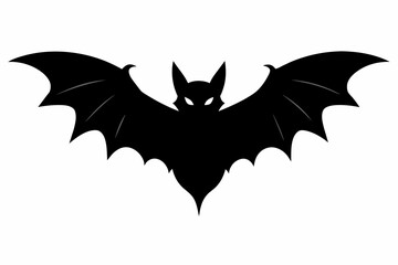 flying bat silhouette black vector illustration