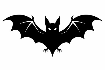 flying bat silhouette black vector illustration