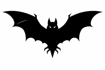 flying bat silhouette black vector illustration