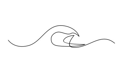 ocean Sea wave one line drawing art continuous line