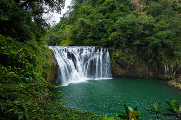 Beautiful Shifen waterfall in Pingxi at Taiwan - 776118784