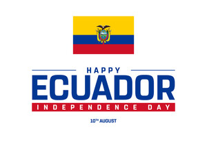 Typography of Independence Day, National Day of Ecuador, Vector and editable file for Independence Day, Flag colors typography, Independence Day of Ecuador, Flag of Ecuador, 10th August, Design