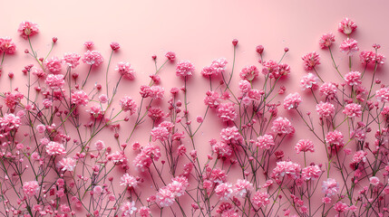 Delicate pink flowers on a soft pastel background, ideal for greeting cards and spring themes.