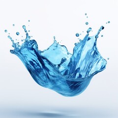 Realistic water splash on white background. Beautiful splashes a clean water on white background