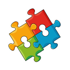 Fototapeta premium colorfull puzzle art drawn on white background