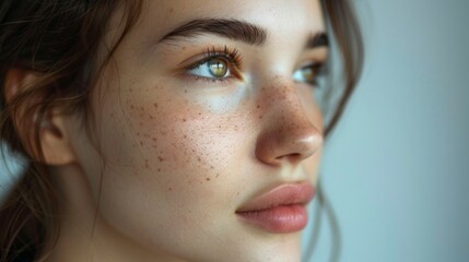 Attractive young red hair freckles woman