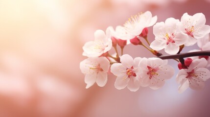 Spring Cherry blossoms, pink flowers. Spring concept. Copy space