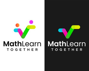Letter M monogram for mathematics education and parental assistance logo design.