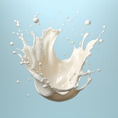 Realistic milk splash. White yogurt liquid in motion