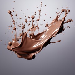 Realistic chocolate splash. Cocoa sweet dessert concept