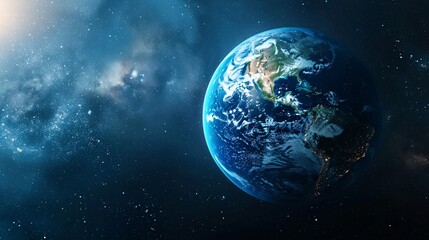 Earth with outer space background with copy space