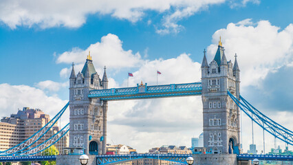 The Tower Bridge is a famous tourist attraction - obrazy, fototapety, plakaty