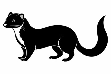 Ferret black silhouette vector design.