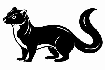 Ferret black silhouette vector design.